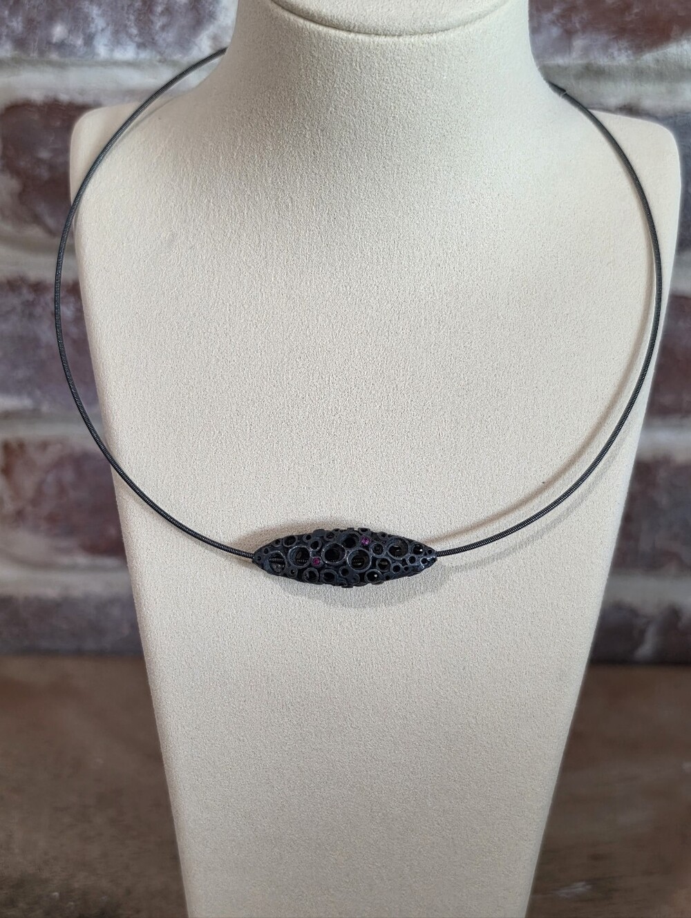 Artful Home Silver Deco Statement Choker Necklace